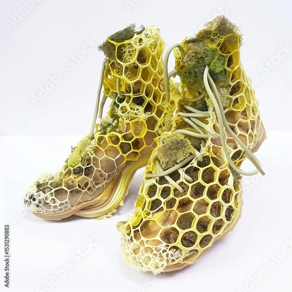 Fototapeta Honeycomb Heels: A Fusion of Nature and Couture with lace up design