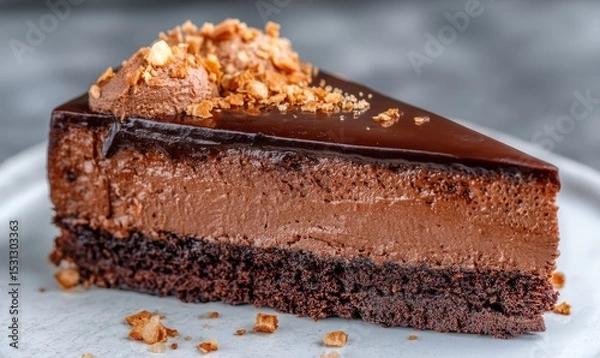 Fototapeta Decadent Chocolate Mousse Cake: A Slice of Heaven