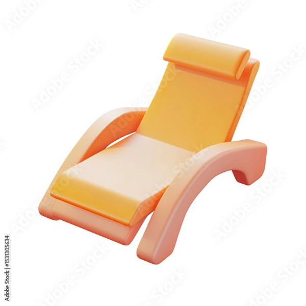 Obraz 3D Beach lounge chair on a Transparent Background