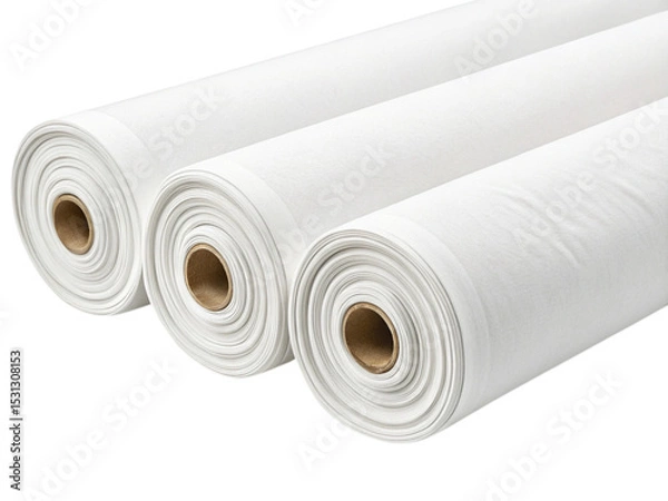Fototapeta Fabric Rolls Mockup. Textile Material Template. Isolated Fabric Spools. Sewing or Design Template
