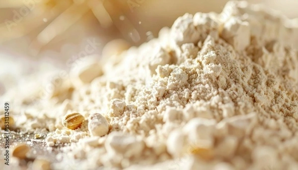 Fototapeta Fine Texture of Einkorn Flour with Nutty Flavor in Macro Shot