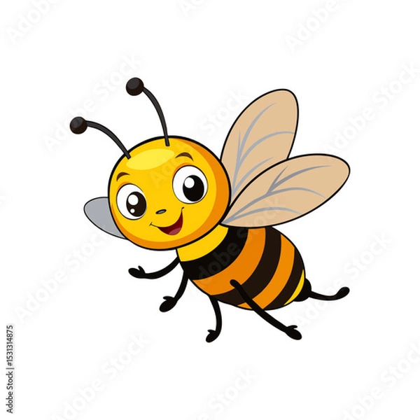 Obraz happy flying bee vector illustration