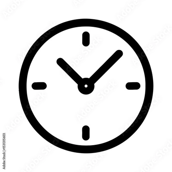 Obraz Bold Line Clock Icon Simple Time Management Graphic Design Element