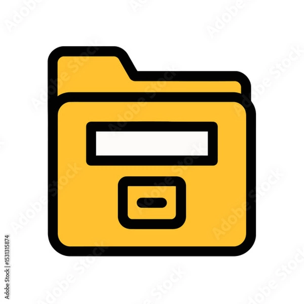 Fototapeta Bold Line Flat Icon Archive Folder - 2D Design Element