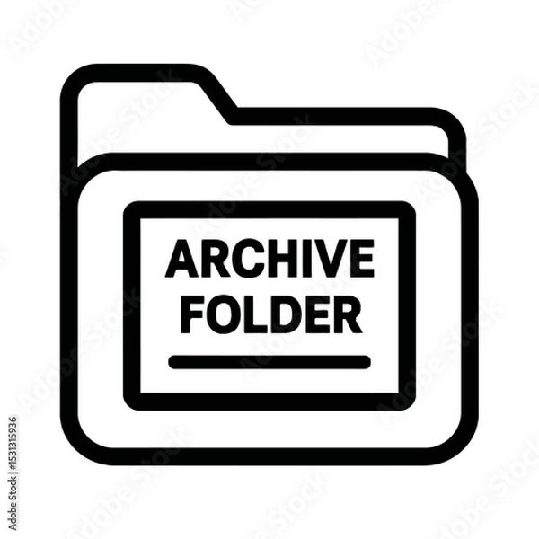Fototapeta Bold Line Archive Folder Icon Flat Design Element for Digital Organization