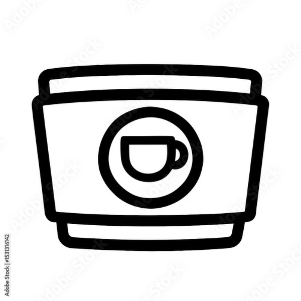 Obraz Bold Line Coffee Cup Sleeve Icon Flat Design Vector Illustration
