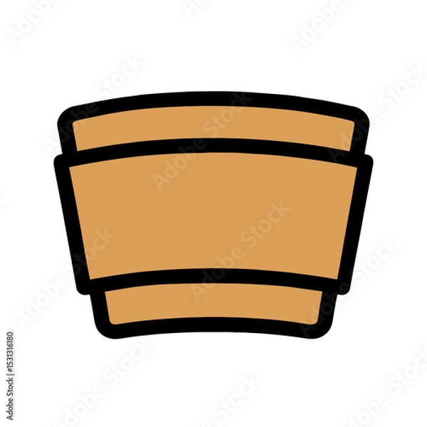 Obraz Bold Line Icon Coffee Cup Sleeve - Flat Design Illustration