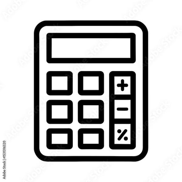Obraz Bold Line Calculator Icon Flat Design Element for UI and UX