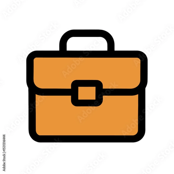 Obraz Bold Line Briefcase Icon Flat Design, 2D Vector Illustration