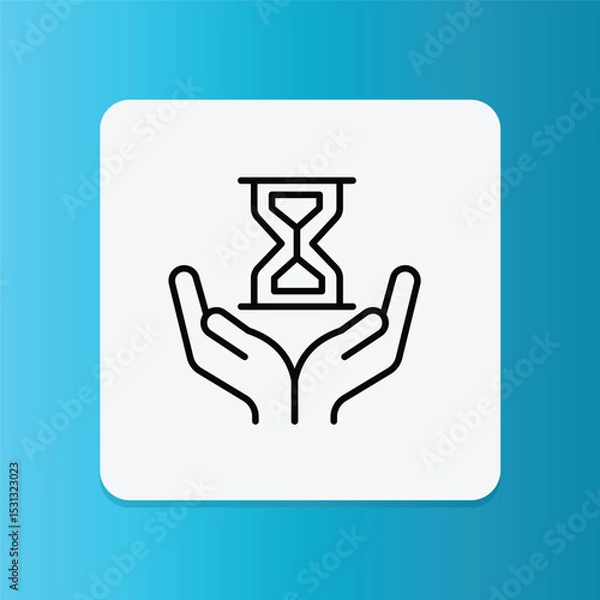 Fototapeta Hands holding an hourglass, representing long-lasting durability and reliable mattress quality.