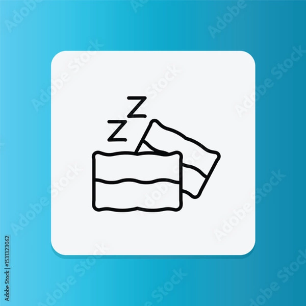 Fototapeta Icon of two sleeping pillows side by side, representing dual pillow comfort, adjustable head support, or luxury bedding.