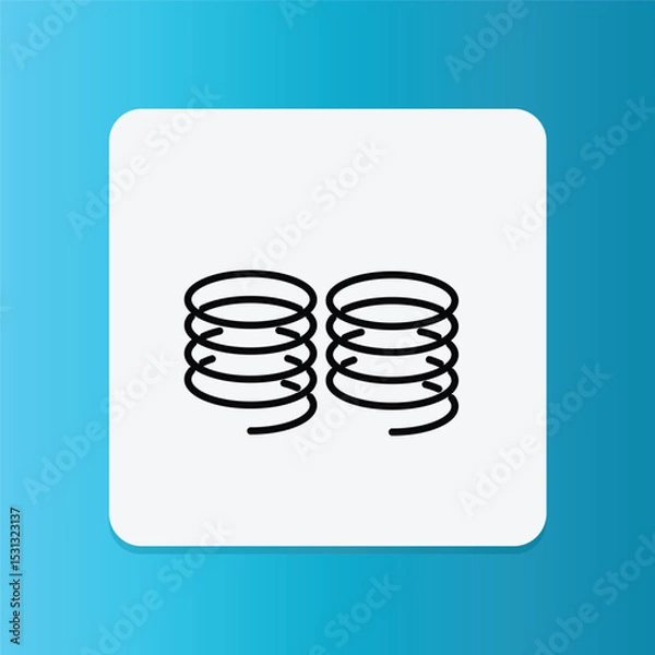 Fototapeta Icon of pocketed coil springs, representing advanced support system inside the mattress.