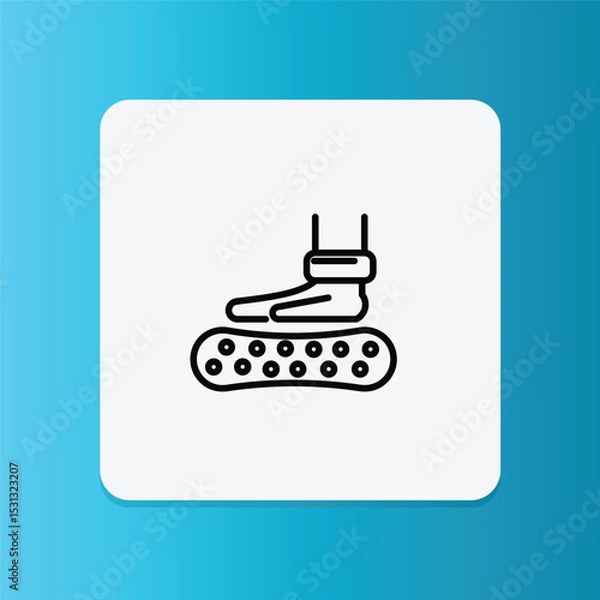 Fototapeta Hand pressing down on a mattress surface, symbolizing pressure relief, softness, or ergonomic test.