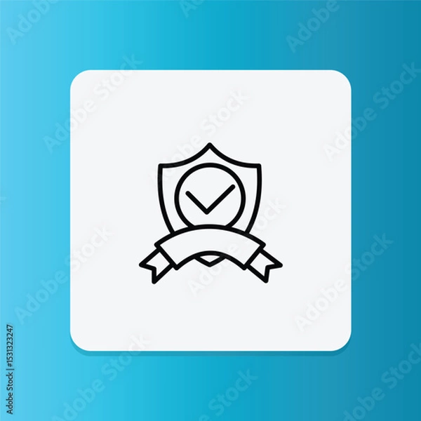Fototapeta con of a shield with a heart symbol, representing mattress safety, user protection, or certified quality.