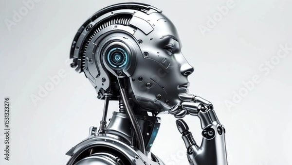 Fototapeta ai robot thinking 