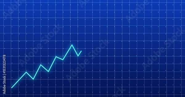 Fototapeta Business Sales growth chart overlay. Creative design finance progress bar plotted line showing companies growth. Development diagram momentum trading. Stock price spike crypto chart.Presentation bg.