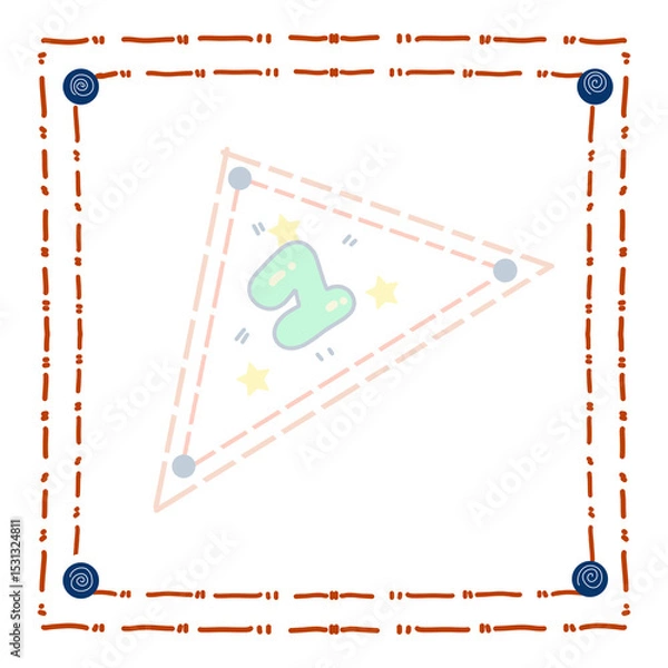 Fototapeta Geometric Craft Frame Pattern