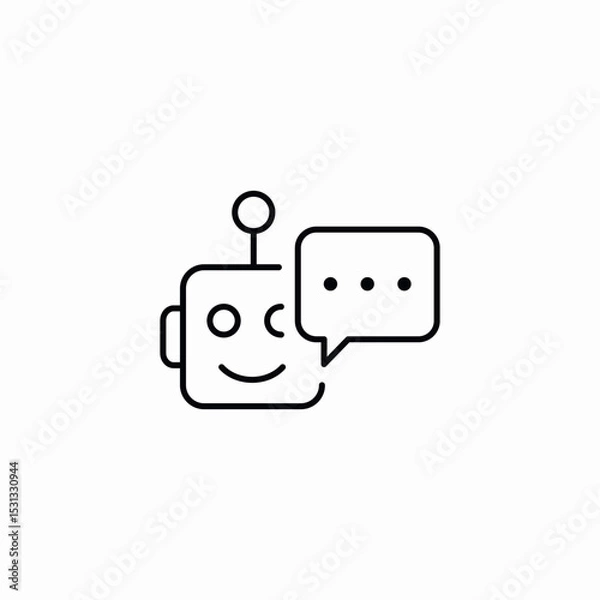Obraz robot speech icon sign vector