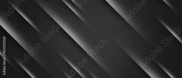 Fototapeta Black minimal tech geometric modern dynamic shape lines abstract background 