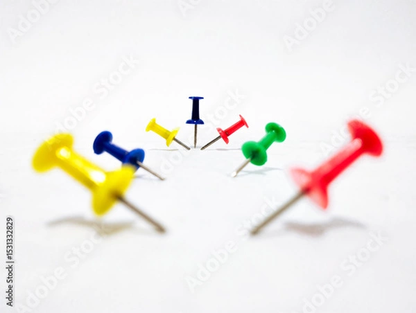 Obraz push pins isolated on white