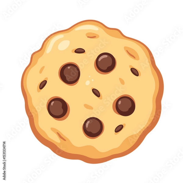 Obraz Chocolate chip cookie vector, isolated on transparent background, perfect for dessert recipes