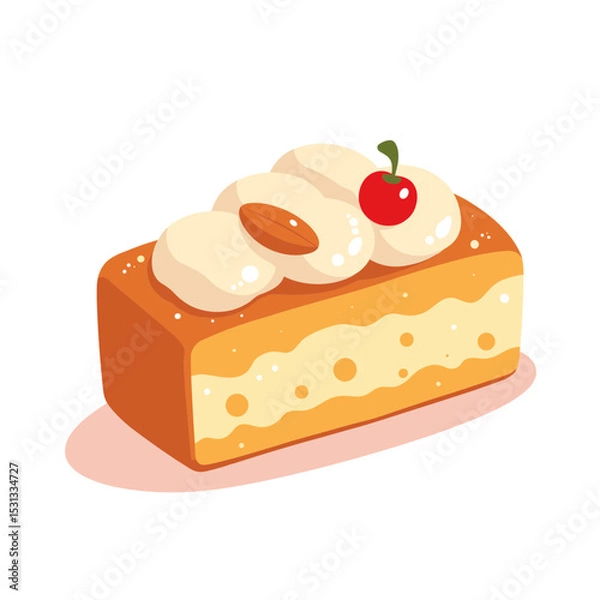 Obraz Financier almond cake vector, isolated on transparent background, ideal for culinary art