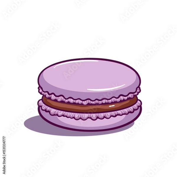 Obraz Lavender macaron vector, isolated on transparent background, ideal for dessert menus, culinary presentations