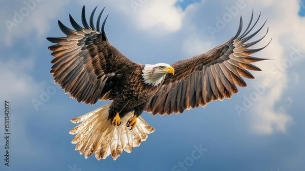 Obraz A large eagle is flying in the sky