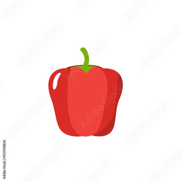 Fototapeta red bell pepper vector  food. Vegetable icon designs