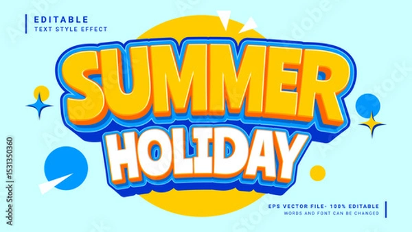 Obraz Summer holiday 3d editable text effect vacation style