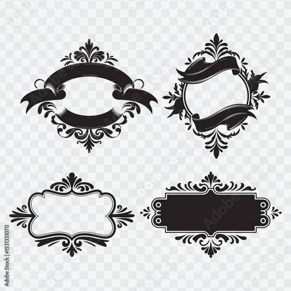 Fototapeta set of vintage frames