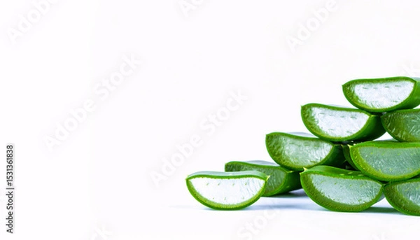 Obraz Aloe Vera  slices on white background
