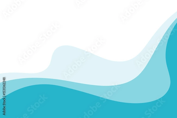 Fototapeta Abstract sea waves, modern minimalistic background, flat design, vector. the bottom separator of the page with a bend for the title, banner, application. Graphic background element frame 