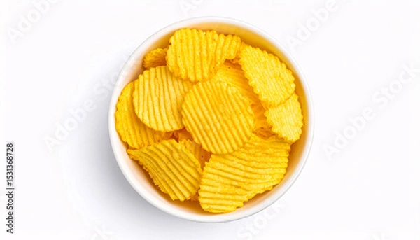 Obraz Top View of Wavy Snack Chips