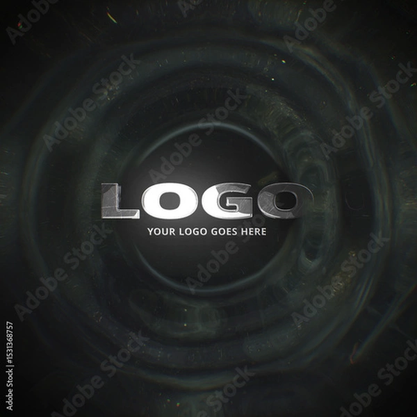 Obraz Dark Water Ripple Splash Logo. Square Stories Opener for Social Media.