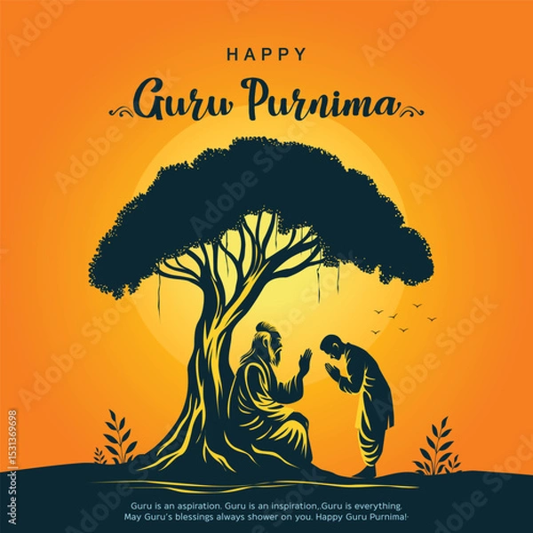 Fototapeta Creative vector Illustration for the Day Of Honoring Celebration Guru Purnima. abstract vector illustration design
