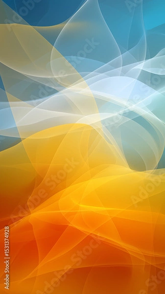 Fototapeta Abstract Flowing Colors Create a Vibrant Background Design. Abstract digital artwork featuring overlapping translucent shapes in a gradient of soft colors