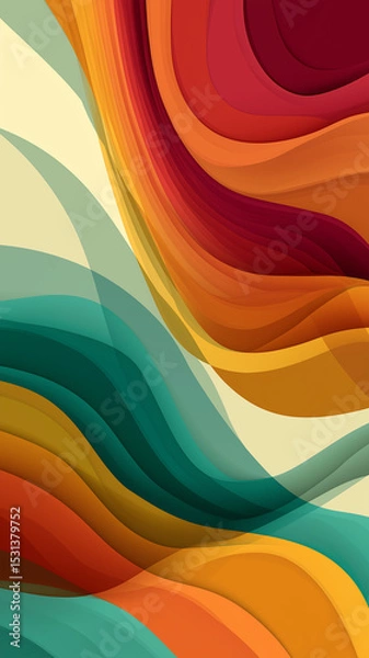 Fototapeta Vibrant Abstract Painting of Swirling Colors