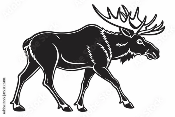 Obraz moose vector icon black sihouette vector