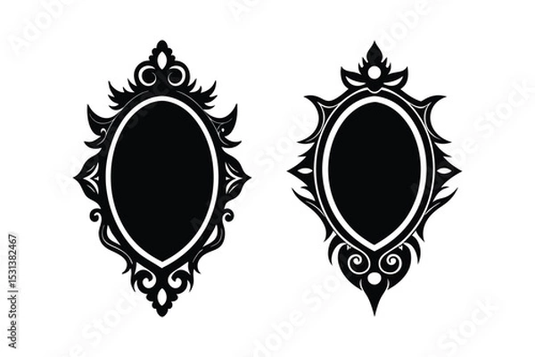 Obraz Mirror Silhouette  vector illustration, Set of  Mirror Silhouette