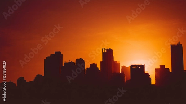 Obraz los angeles skyline at sunset