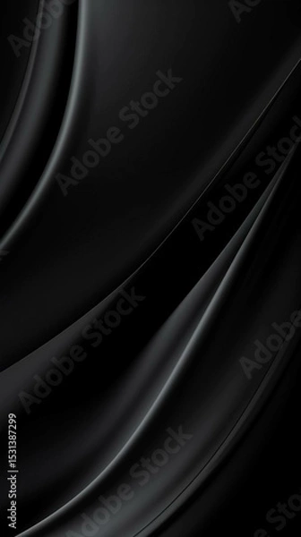 Fototapeta Elegant Black Draped Fabric Texture Abstract Background Image