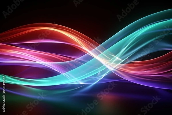 Fototapeta Abstract Neon background Glowing dynamic lines. Abstract background with wavy lines on black background.Abstract background with glowing lines. Abstract wavy background with glowing lines.