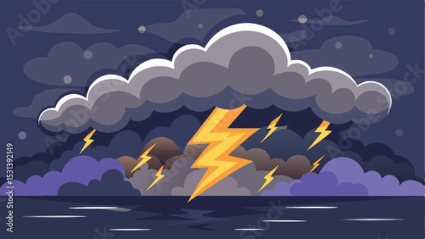 Fototapeta Stormy Sky with Lightning