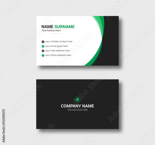 Obraz Business card design template, modern simple professional minimalist visiting card design template