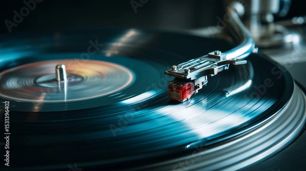 Fototapeta turntable playing vinyl record