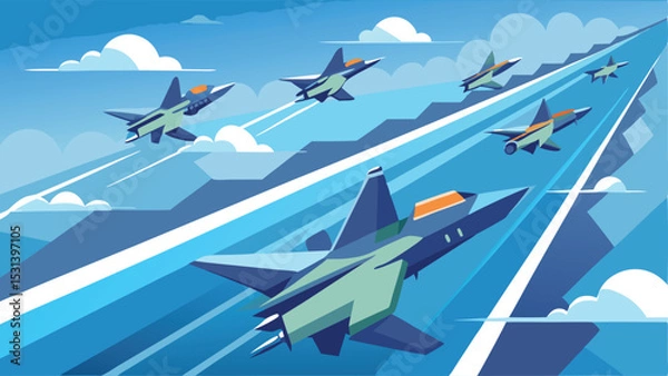 Fototapeta Multiple Planes in Formation