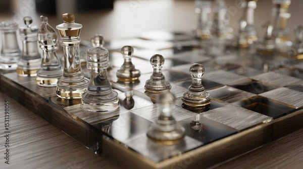 Obraz glass chess pieces