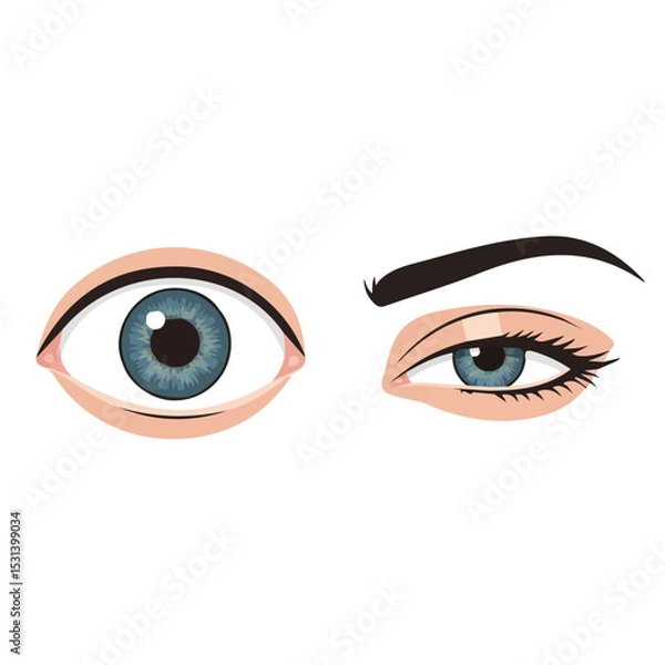 Fototapeta Open and closed eye vector design for animation