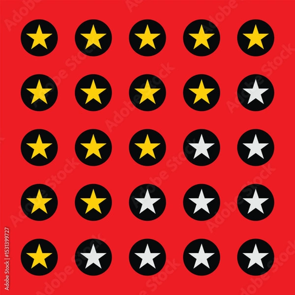 Fototapeta Set of ratings from one to five stars․Circular Styles for Feedback, Evaluation, and Quality Assessment
